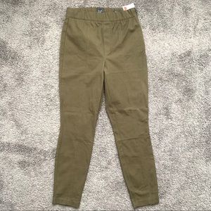 OLIVE GREEN HIGH RISE SKINNY PANTS